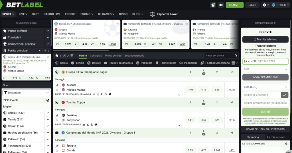 Scommesse sportive betlabel