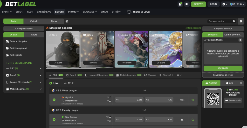 betlabel esport